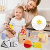 Adena Montessori Play Kit for 0-6 Month Baby,8 in 1 Learning Kit Includ Black&White Card,Rainmake Rattle,Sensory Ball,Tummy Time Wobbler,Tissue Box,Tissue,Rainbow Ball,Rainbow Drum view 4