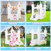 White Bounce House Indoor/Outdoor for Kids 2-8 with Balloons, Magical Water Canvas, Dart Target Balls, Bar Dart Set, Basketball, 102 x 70 x 97 Jumping Castle with Slide for Birthday Party, Wedding view 2