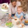 Adena Montessori Play Kit for 7-12 Month Baby,6 in 1 Learning Educational Brain Development Toys for Toddler Includ First Puzzle,Ball Drop Box,Stacking Pegs,First Blocks,Wooden Moving Car,Hand Puppet view 4