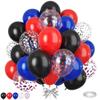 Red Blue Black Balloons, 50pcs Royal Blue Red Black Balloons, Silver Confetti Balloon for Boy Man Theme Birthday Party Baby Shower Wedding Graduation Decorations view 1