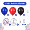 Red Blue Black Balloons, 50pcs Royal Blue Red Black Balloons, Silver Confetti Balloon for Boy Man Theme Birthday Party Baby Shower Wedding Graduation Decorations view 2