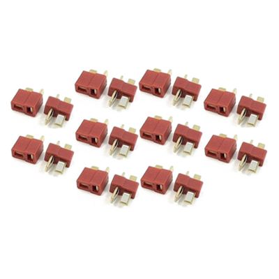 CHILDWEET 10 Pair Set Plated t Plug Connectors Male Female Connector Adapter Coupler