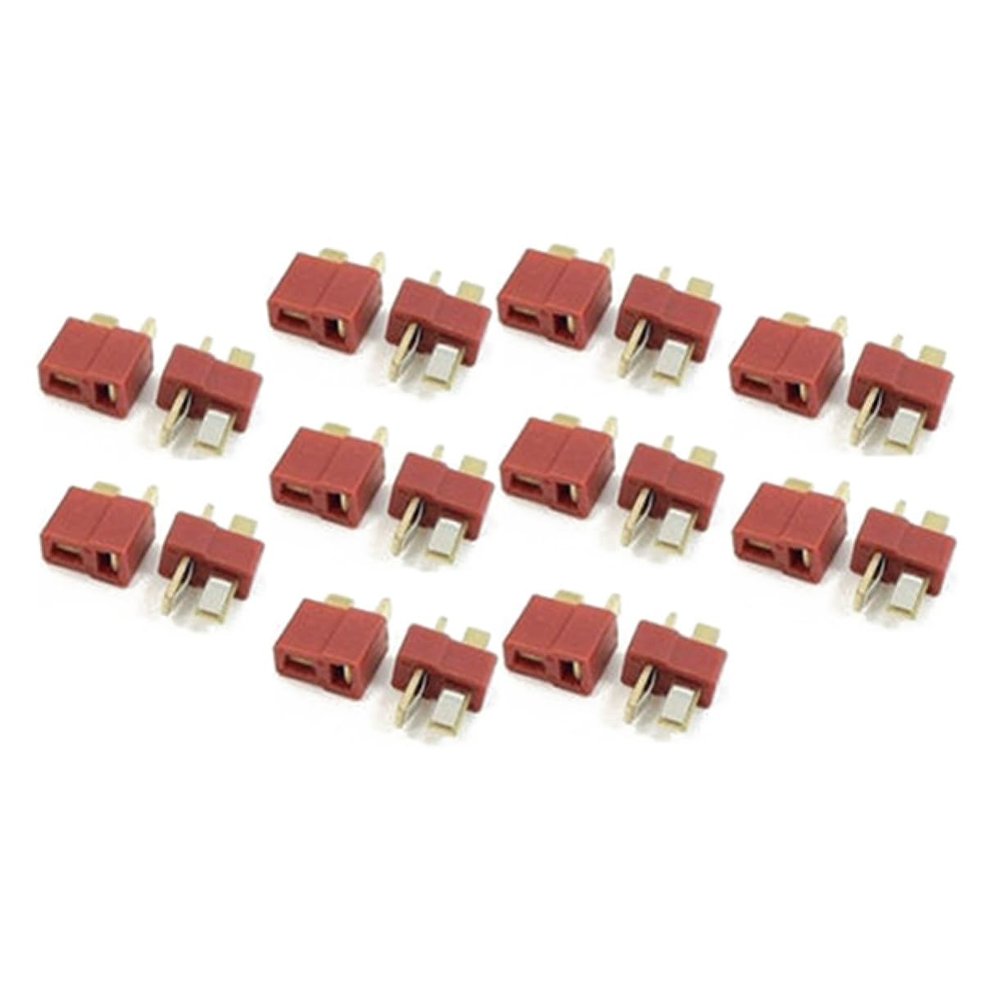 CHILDWEET 10 Pair Set Plated t Plug Connectors Male Female Connector Adapter Coupler