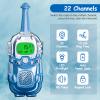 Mini Robot Kids Walkie Talkies 2 Pack,Walkie Talkies for Kids with Backlit LCD Flashlight,3-12 Year Boy Girl Gift,Birthday Christmas Toy Gift,3 KM Range for Camping, Hiking,Outdoor Play (Blue) view 2