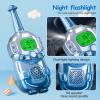 Mini Robot Kids Walkie Talkies 2 Pack,Walkie Talkies for Kids with Backlit LCD Flashlight,3-12 Year Boy Girl Gift,Birthday Christmas Toy Gift,3 KM Range for Camping, Hiking,Outdoor Play (Blue) view 4