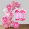 Kwuz 40 Inch Pink Number 10 Balloon with Mini Bow Balloon for Girls 10th Birthday Party Decorations, Pink Princess Western Cowgirl Theme Sweet Ten Birthday Party Balloons Decorations Supplies Favors view 2