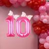 Kwuz 40 Inch Pink Number 10 Balloon with Mini Bow Balloon for Girls 10th Birthday Party Decorations, Pink Princess Western Cowgirl Theme Sweet Ten Birthday Party Balloons Decorations Supplies Favors view 4