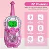 Mini Robot Kids Walkie Talkies 2 Pack,Walkie Talkies for Kids with Backlit LCD Flashlight,3-12 Year Boy Girl Gift,Birthday Christmas Toy Gift,3 KM Range for Camping, Hiking,Outdoor Play (Pink) view 2