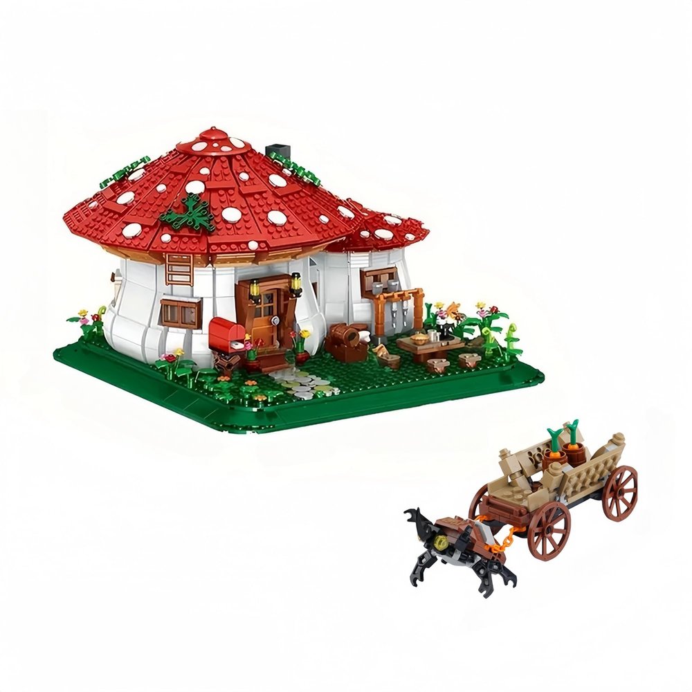 alltogetho Fantasy Mushroom Tree House DIY Model Mini Building Blocks Kit for Family Bonding - 2233PCS Educational Building Toy with Modular Design, Stress Relief Activity & Home Decor (Adults/Kids)