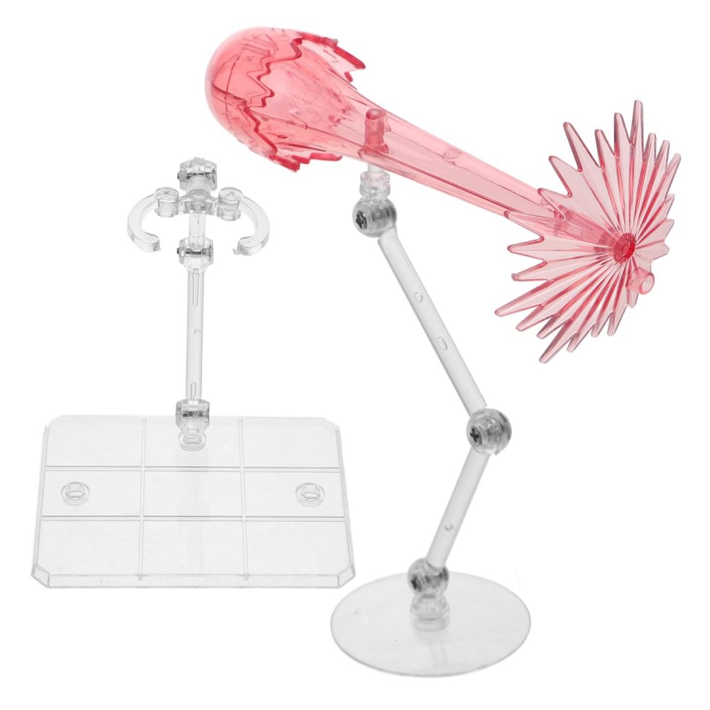 Abaodam 2-Pack Action Figure Stand with Pink Impact Effect, Adjustable Model Display Holder Base, Flight Support For 1/144 Scale Robotic Collectibles