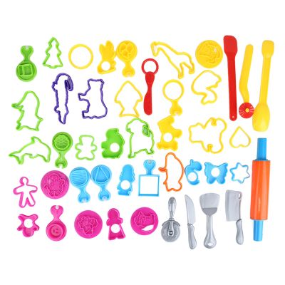 41PCS Dough Tools Set Rich Colors Plastic Dough Tools Kit Kids Children with Various Shapes