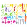 41PCS Dough Tools Set Rich Colors Plastic Dough Tools Kit Kids Children with Various Shapes view 1