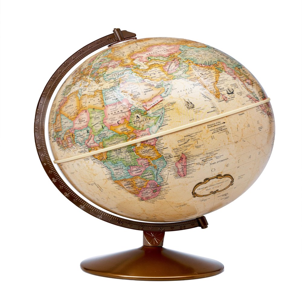 Replogle Globes Franklin World Globe, Antique Ocean, 12-Inch Diameter, Raised Relief (3-Dimensional Relief of Major Mountain Ranges). This Easy to assemble globe features over 4000 place names including political borders and provincial borders, shipp