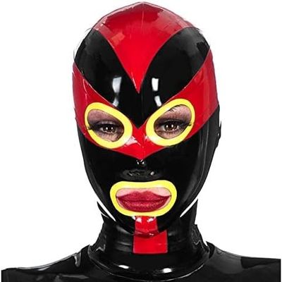 AiCc stylists Latex Diversified Joker Masks Rubber Holiday Mask Contrasting Panels Masquerade Cosplay (Grey, S)