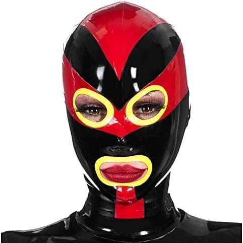 AiCc stylists Latex Diversified Joker Masks Rubber Holiday Mask Contrasting Panels Masquerade Cosplay (Grey, S)