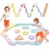 Ansee Wooden Balance Beam for Kids, Montessori Toddler Stepping Stones with Non-Slip Pad Animal Number Fruit Pattern, Double Sided Design Balance Boards Sensory Educational Toys view 1