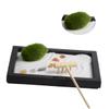 Abaodam Zen Garden Decoration with Simulation Moss and Rake Elegant Sand Table Accessory for Meditation and Relief Home Office view 3