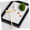 Abaodam Zen Garden Decoration with Simulation Moss and Rake Elegant Sand Table Accessory for Meditation and Relief Home Office view 4