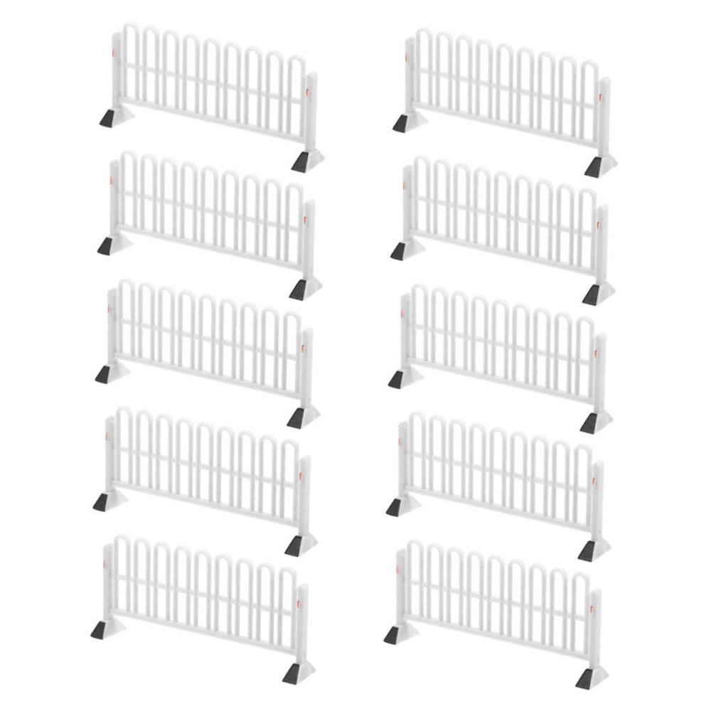 Alasum 10pcs Miniature Traffic Fence Realistic Simulation Road Sign Barriers for Scene Role Play and Lightweight Design for Educational Play and Decorative Use