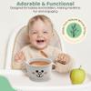 SnugglyBites Unbreakable Bowls for Babies & Toddlers with Spoon and Plate, Eco-Friendly Wheat Straw, Stay Put Suction, BPA-Free, Microwave & Dishwasher Safe, Lightweight, No Soap Taste (Pink&White) view 3
