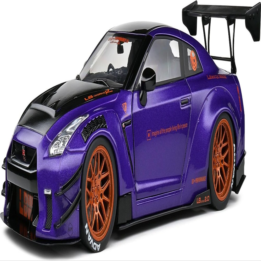 Mint Models 2022 Gt-R (R35) W/Liberty Walk Body Kit 2.0 Purple in 1:18 Scale S1805812