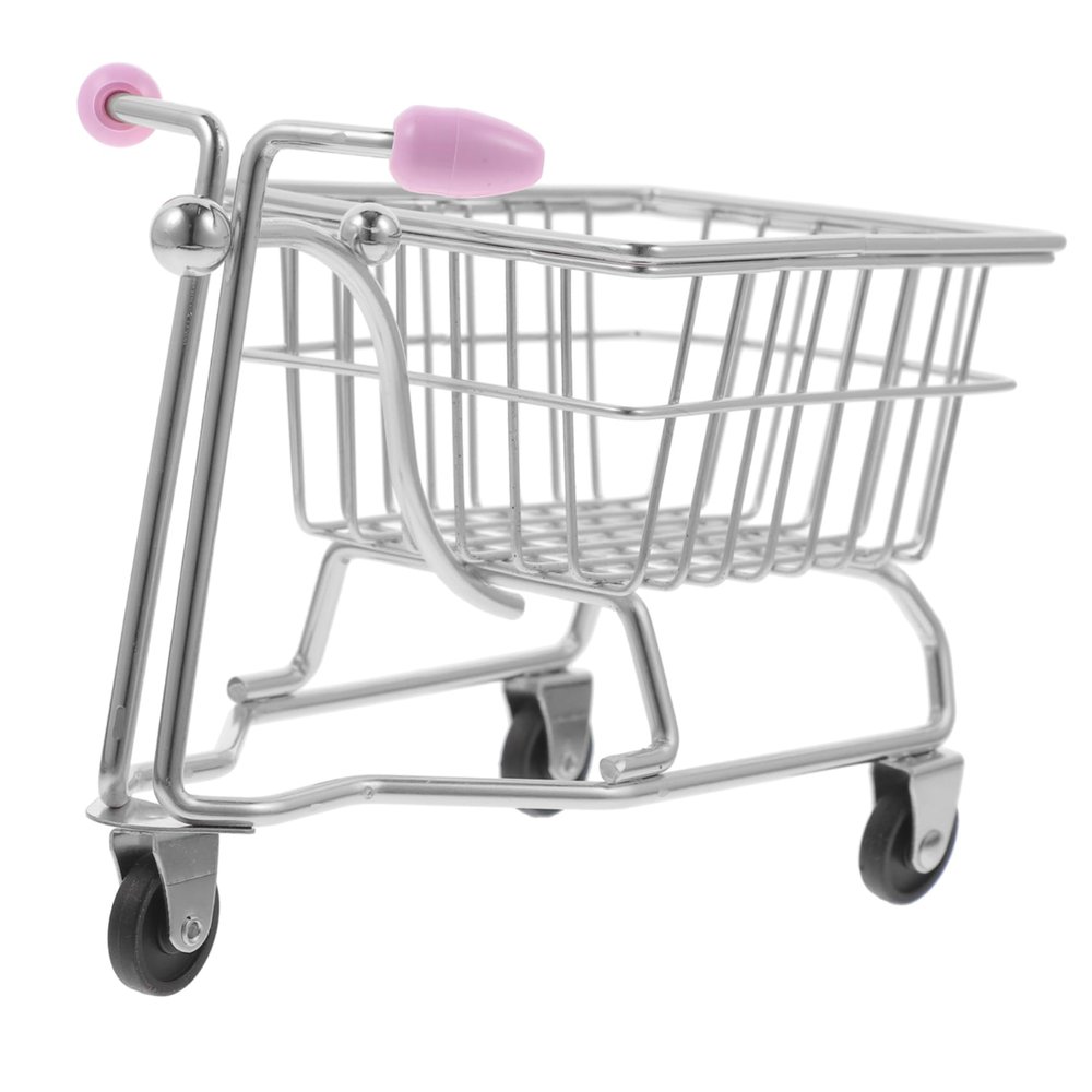 CHILDWEET Cute Metal Beauty Sponge Holder Mini Shopping Trolley Makeup Sponge Container