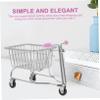 Cabilock Miniature Metal Shopping Cart Makeup Sponge Holder Sponge Drying Rack for Home and Office Desk Organization Decorative Beauty Egg Storage Basket in Silver view 3