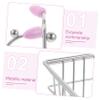 Cabilock Miniature Metal Shopping Cart Makeup Sponge Holder Sponge Drying Rack for Home and Office Desk Organization Decorative Beauty Egg Storage Basket in Silver view 4