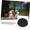 GARVALON 3pcs Round Wooden Base Display Holder for Mini Dolls Diy Craft Material Black Stands for Figurines and Ornaments and Versatile Display view 4