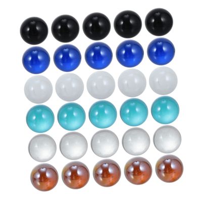 Vaguelly 50pcs Glass Marble Balls Decorative Marbles for Fish Tank Shiny Decor Balls Hydroponic Plant Decor