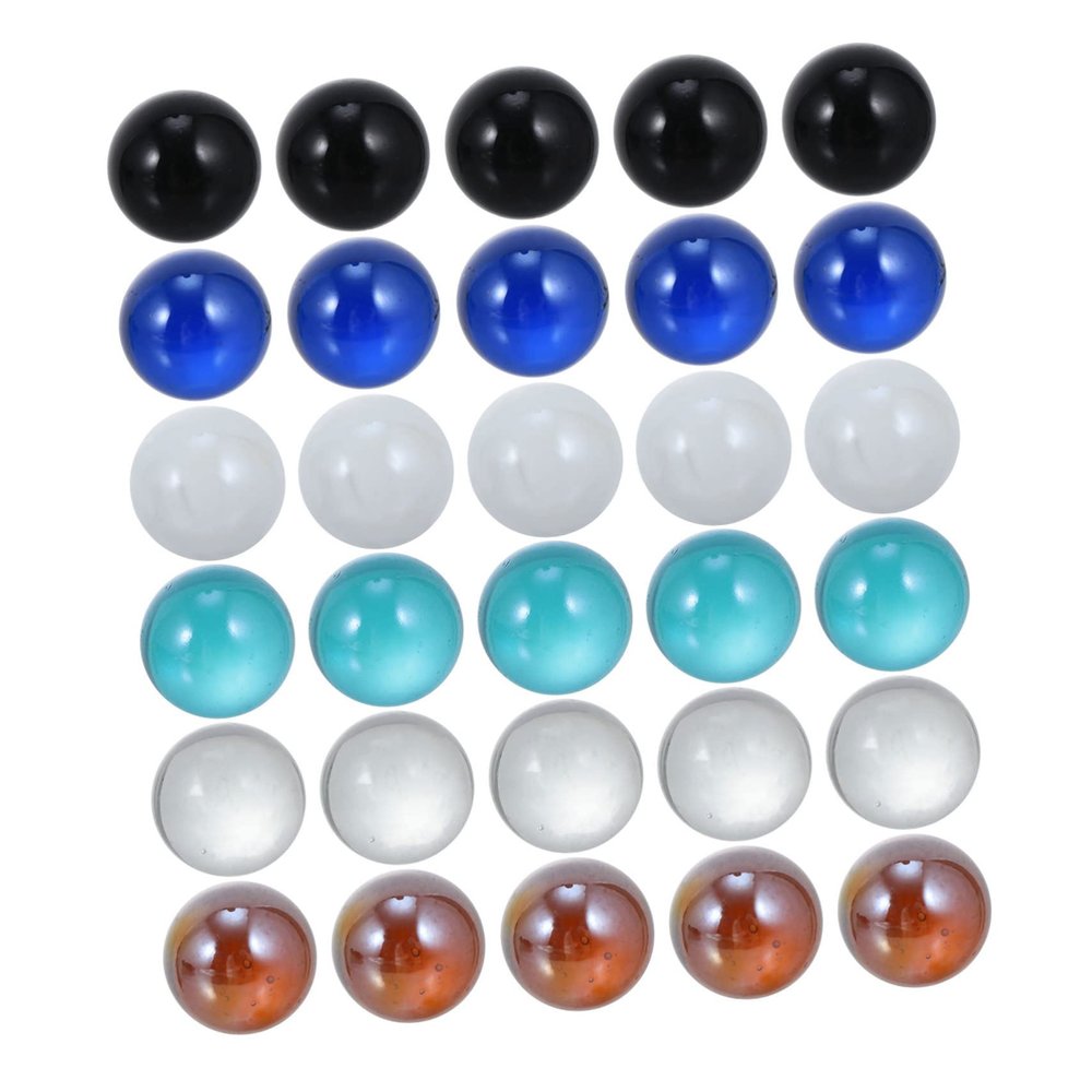 Vaguelly 50pcs Glass Marble Balls Decorative Marbles for Fish Tank Shiny Decor Balls Hydroponic Plant Decor