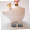 CHILDWEET 20pcs Piggy Bank Bottom Stoppers Smooth Plaster Figurine Plug for Money Saving Box Easy Install Bottom Covers for Coin Storage Black Saving Box Plugs view 3