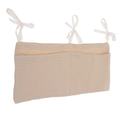 Hemoton Storage Hanging Bag for Strollers Double-slot Cotton Organizer for Bottles Diapers and Toys Versatile Pouch for Go Parenting Khaki
