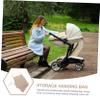Hemoton Storage Hanging Bag for Strollers Double-slot Cotton Organizer for Bottles Diapers and Toys Versatile Pouch for Go Parenting Khaki view 2