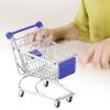 Fenteer Mini Shopping Cart,Children Push Cart Toy,Supermarket Metal Handcart Toy,Multi Use Mini Supermarket Storage Toy,Pretend Play, Blue view 2