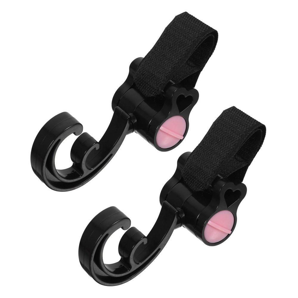 Abaodam 2pcs Stroller Hook Multipurpose Bag Hanger for Shopping Strong Load-Bearing Stroller Accessory Easy to Install Use for Diaper Bags Lightweight
