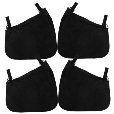 Abaodam 4pcs Mesh Stroller Bag Side Storage Pouch Diaper Bag Hanging Mesh for Stroller Newborn Black