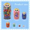 Set of 7 Pcs Traditional Russian Matryoshka Dolls Girl with Flower Nesting Dolls Long Pigtail Girl with Strawberry Handmade Wooden Dolls For Birthday Christmas Kid Stacking Toy Gift Home Decor view 2