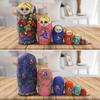 Set of 7 Pcs Traditional Russian Matryoshka Dolls Girl with Flower Nesting Dolls Long Pigtail Girl with Strawberry Handmade Wooden Dolls For Birthday Christmas Kid Stacking Toy Gift Home Decor view 3