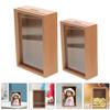 Abaodam 2pcs Wood Piggy Bank Money Saving Box Window Design Wooden Photo Frame Bank for Adults Compact Money Jar for Storage and Display view 2