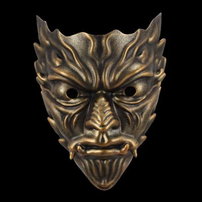 Amonkky Resin Wizard Gothic Dryad Mask Halloween Party Props Cosplay Mask Halloween Masquerade Costume Props. (Ancient Silver)