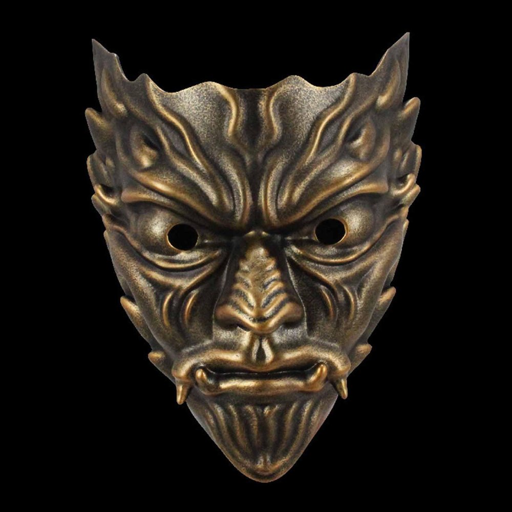 Amonkky Resin Wizard Gothic Dryad Mask Halloween Party Props Cosplay Mask Halloween Masquerade Costume Props. (Ancient Silver)