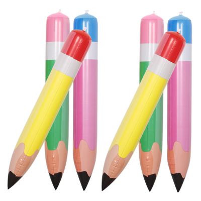 Abaodam 6pcs Giant Inflatable Pencil Balloons Fun Crayon Decor for Back to School Graduation Birthday Parties Lightweight Sturdy