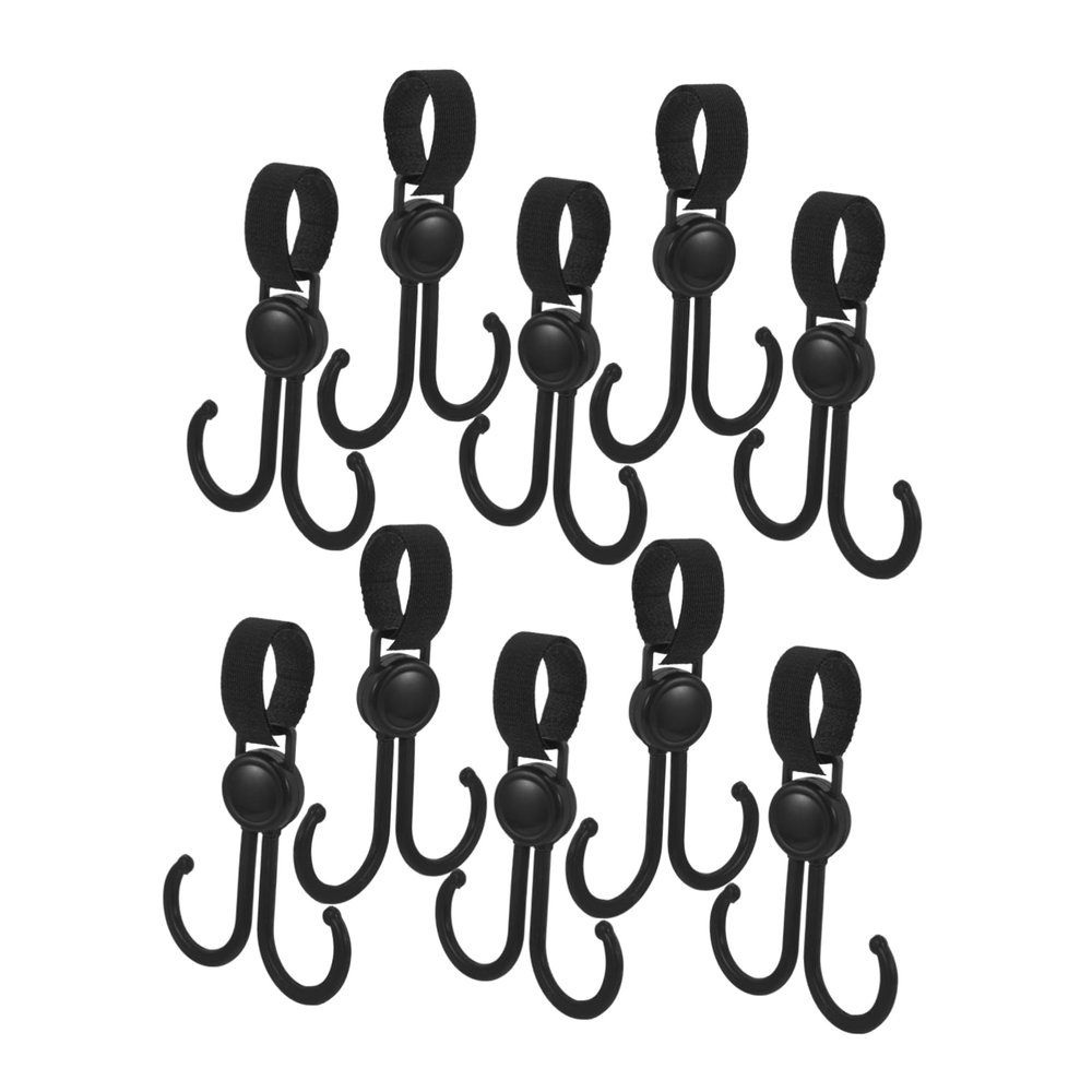Abaodam 10pcs Heavy Duty Stroller Hook for Grocery Bags Multi-Function Bike Handlebar Hanger Convenient Shopping Trolley Accessories for Organizing Bags