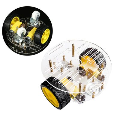Abaodam Smart Rc Car Chassis Kit for DIY Learning Double Layer Obstacle Avoidance Design Compatible Easy to Install and Use for Ages