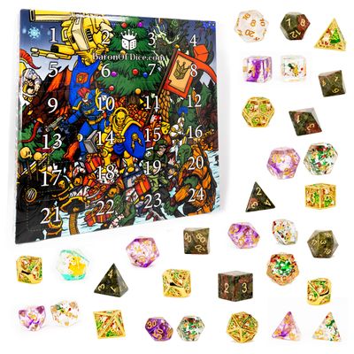 BARON OF DICE Advent Calendar, Holiday 2024, Gift Set for D&D Players, RPG Fans, Dice Lovers