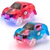 JitteryGit Replacement Light Up Magic Cars For Glow Flex Tracks - Extra LED Car Accessories For Race Track & Glow In The Dark Trax - Compatible with Most Tracks For Kids Boys and Girls (2 Racers Pack) view 1