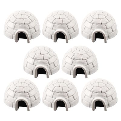 Abaodam 8pcs Simulated Ice House Models Cartoon Figurines for Table Decor Educational Habitat Playthings Plastic Ornaments for Boys and Girls and Adults