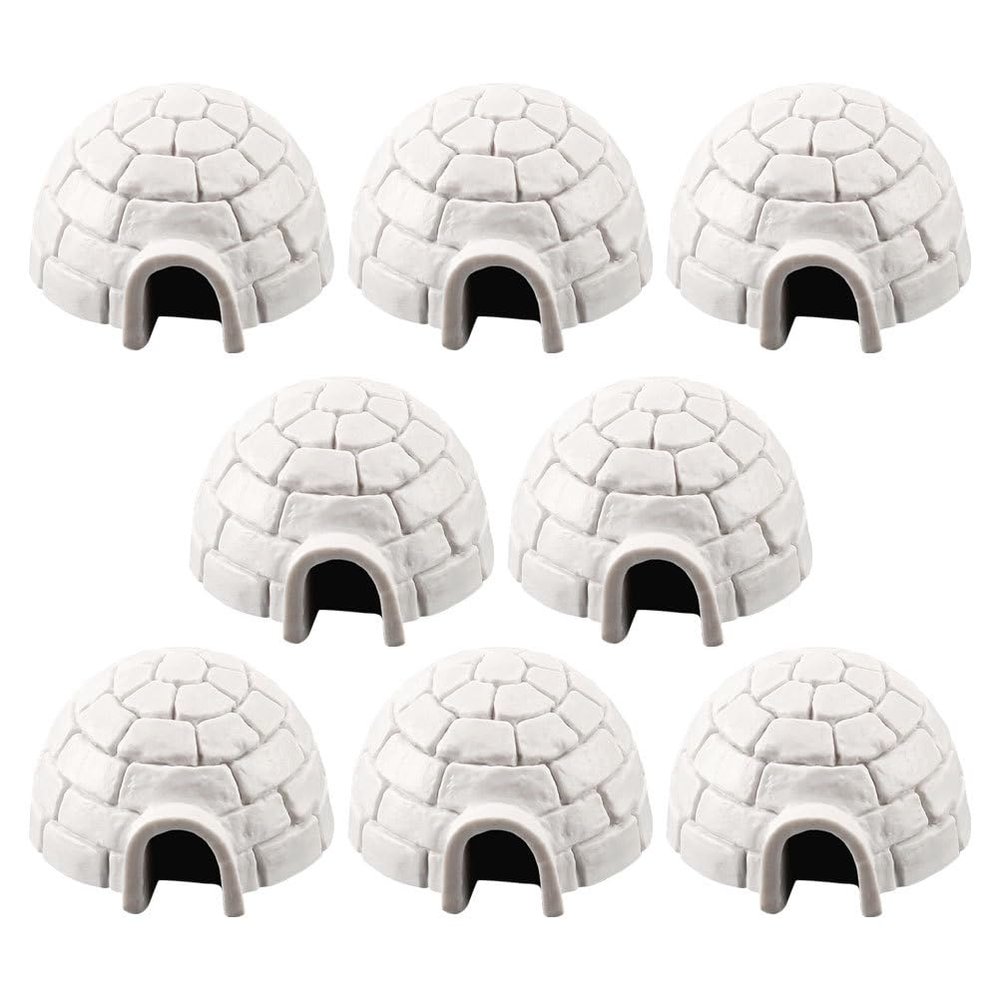 Abaodam 8pcs Simulated Ice House Models Cartoon Figurines for Table Decor Educational Habitat Playthings Plastic Ornaments for Boys and Girls and Adults