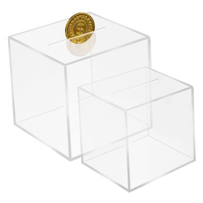 Alasum 2pcs Piggy Banks Unopenable Money Storage Boxes for Boys and Girls and Adults Cash Containers for Encouraging Savings for Desktops